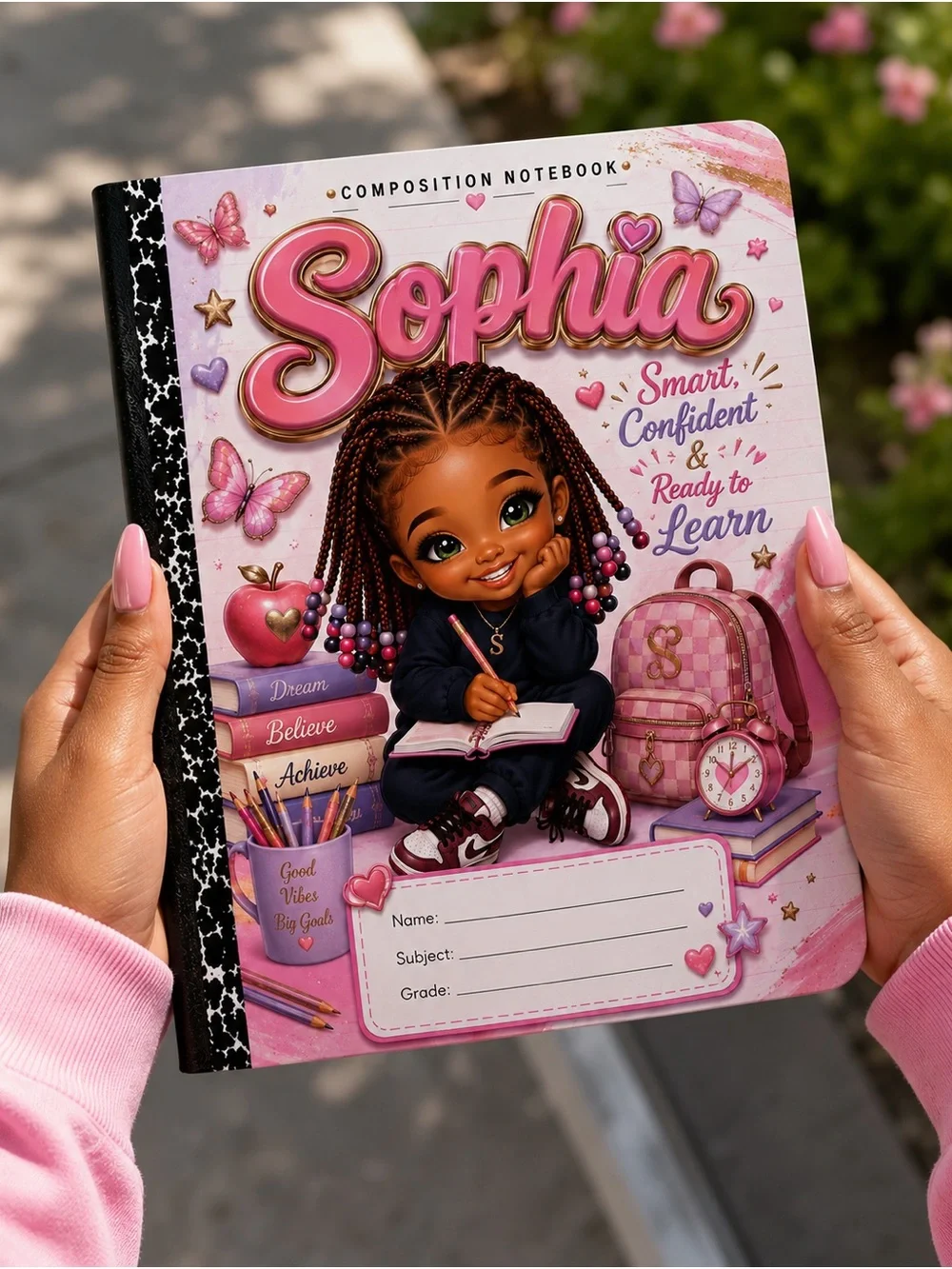 Personalized Black Girl Composition Notebook